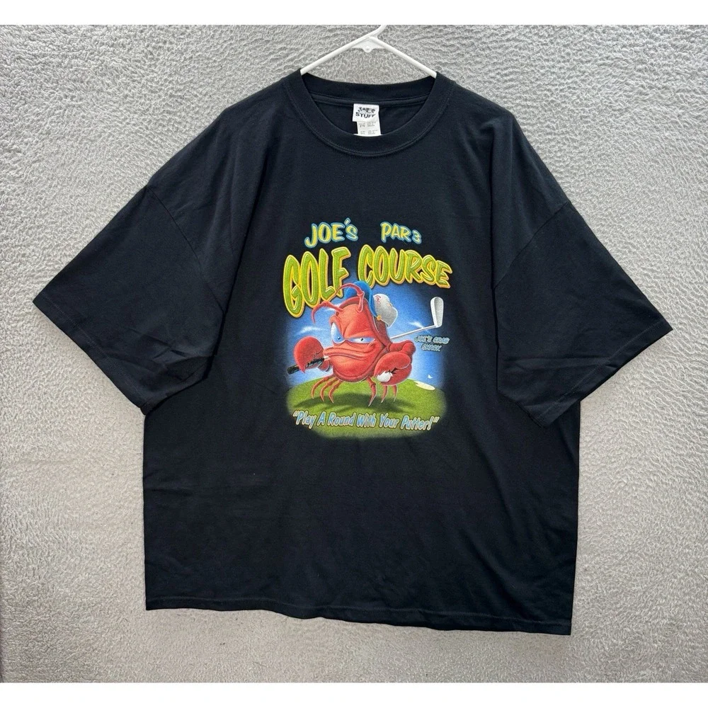 Vintage Joes Crab Shack Shirt Adult‎ 2XL XXL Black Crewneck Grunge 90s Y2K Golf